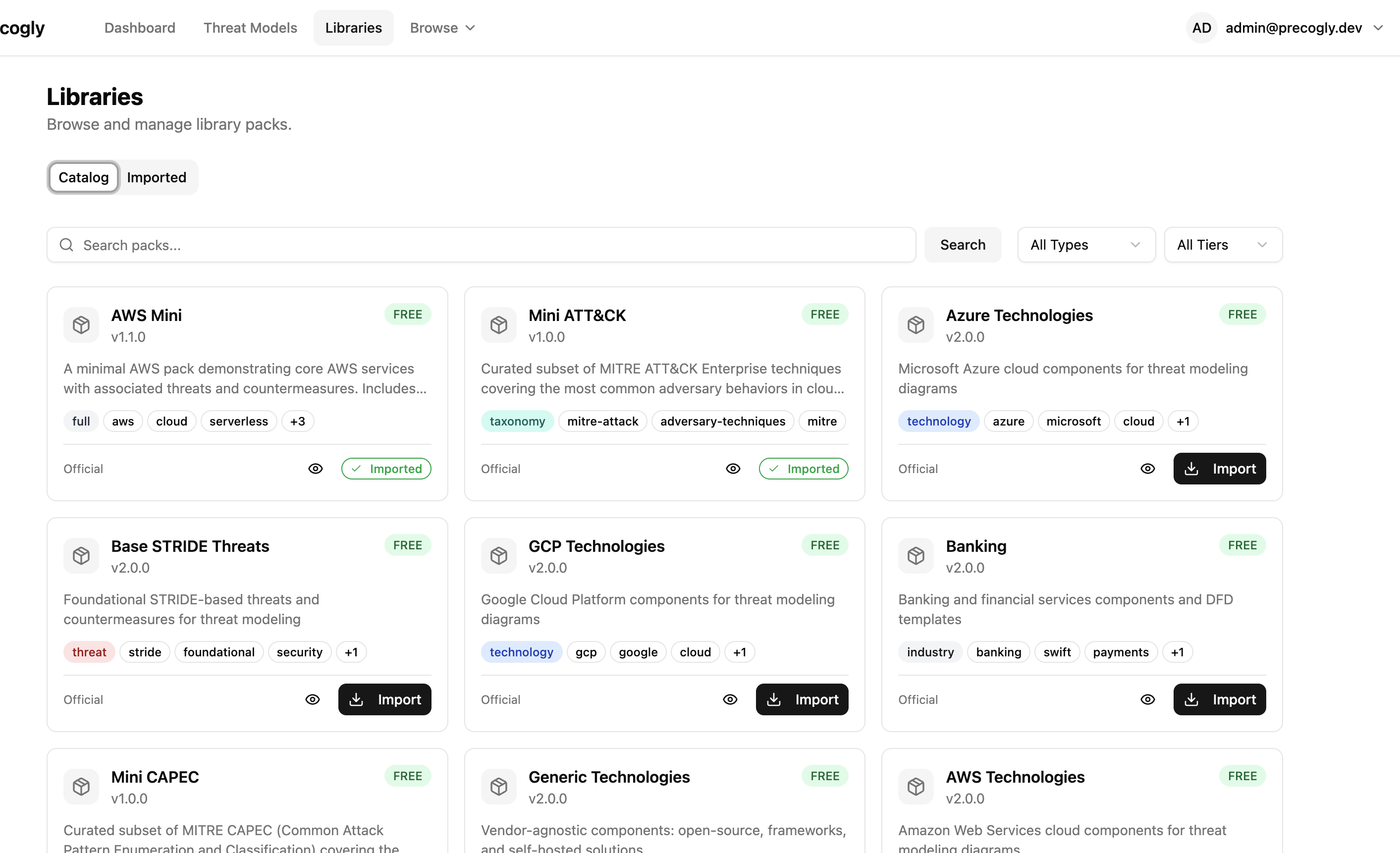 Library packs catalog