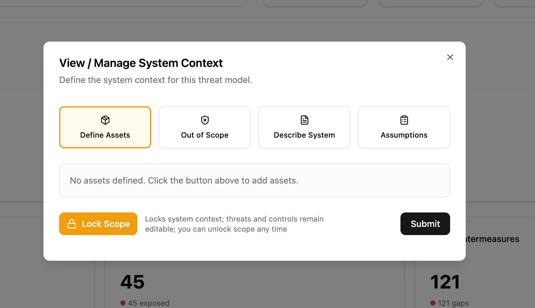 Add data asset via pencil icon