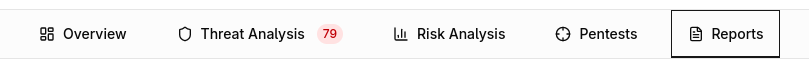 The Report tab in the threat model workspace sidebar