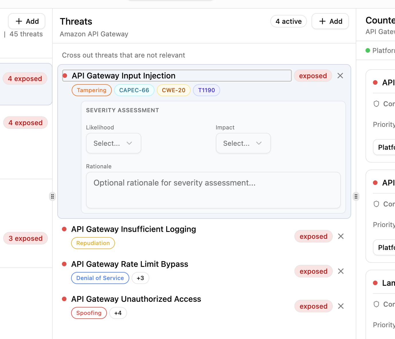 Threats with STRIDE, CAPEC, CWE, and MITRE ATT&CK taxonomy tags